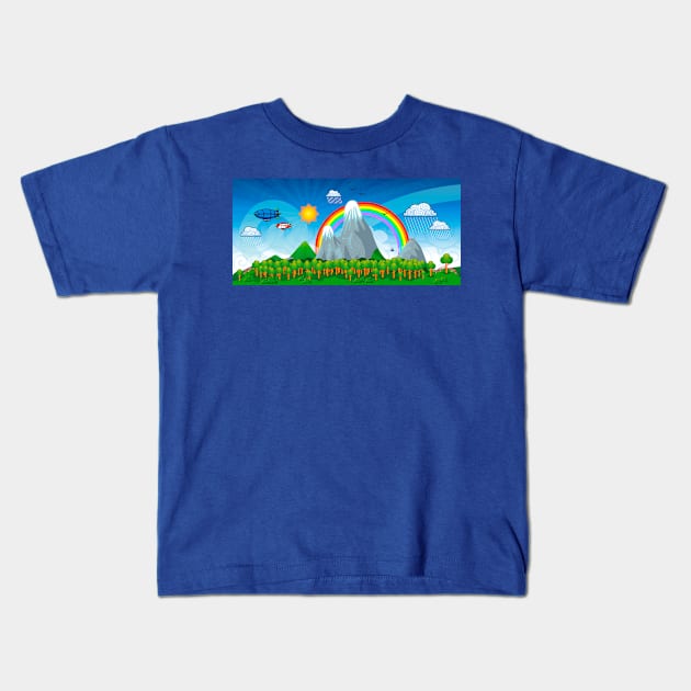 Child Fantasy Landcape Kids T-Shirt by Maxsomma